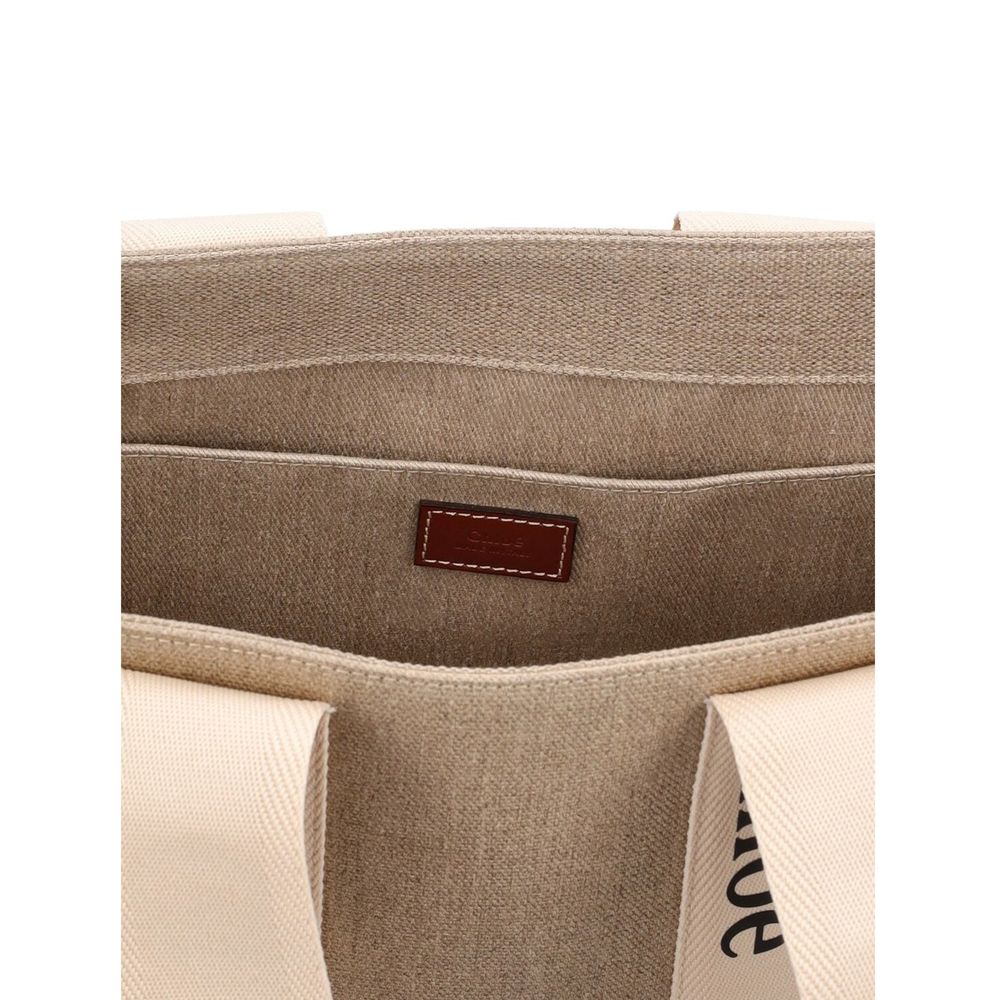 Beige Leinen-Tragetasche