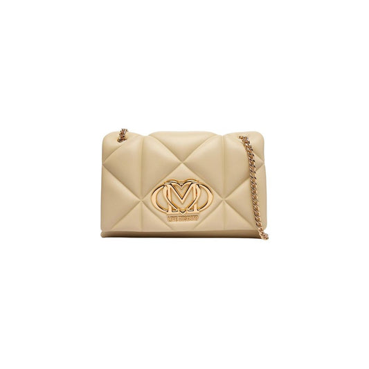 Beige Artificial Leather Handbag