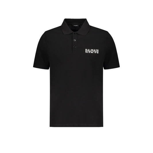 Schwarzes Polo-Shirt aus Baumwolle
