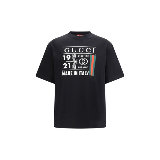 Schwarzes Baumwoll-T-Shirt