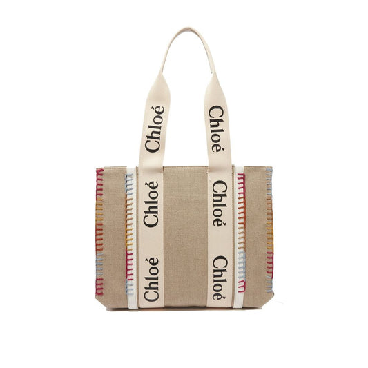 Beige Woll-Tote Bag