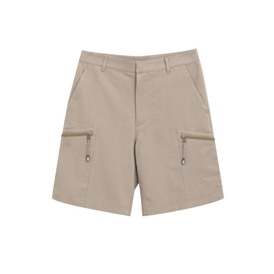 Beigefarbene Baumwoll-Cargo-Shorts