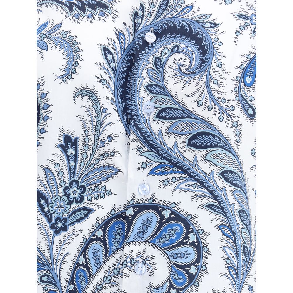 Baumwollhemd mit Muster in Blau